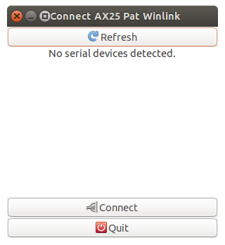Screenshot of basic Winlink selector